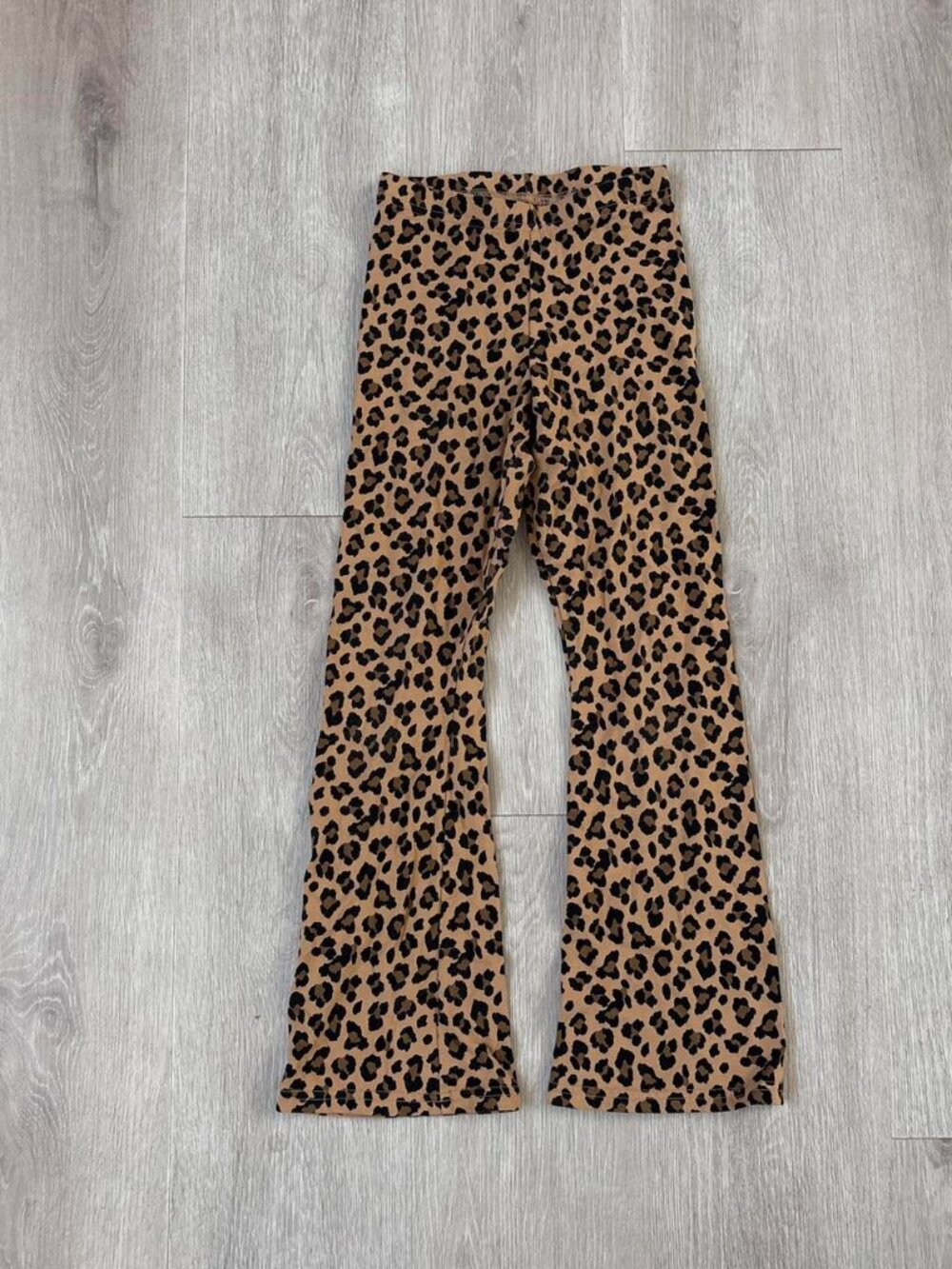 Old Navy Girls Leopard Print Flare Leggings Size M Brown Black
